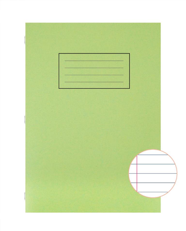 Silvine Green A4 Exercise Book Lined With Margin X 10 - Click Image to Close