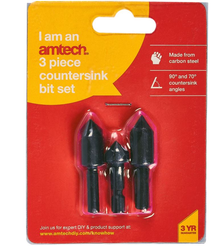 Amtech 3 Piece Countersink Set - Click Image to Close