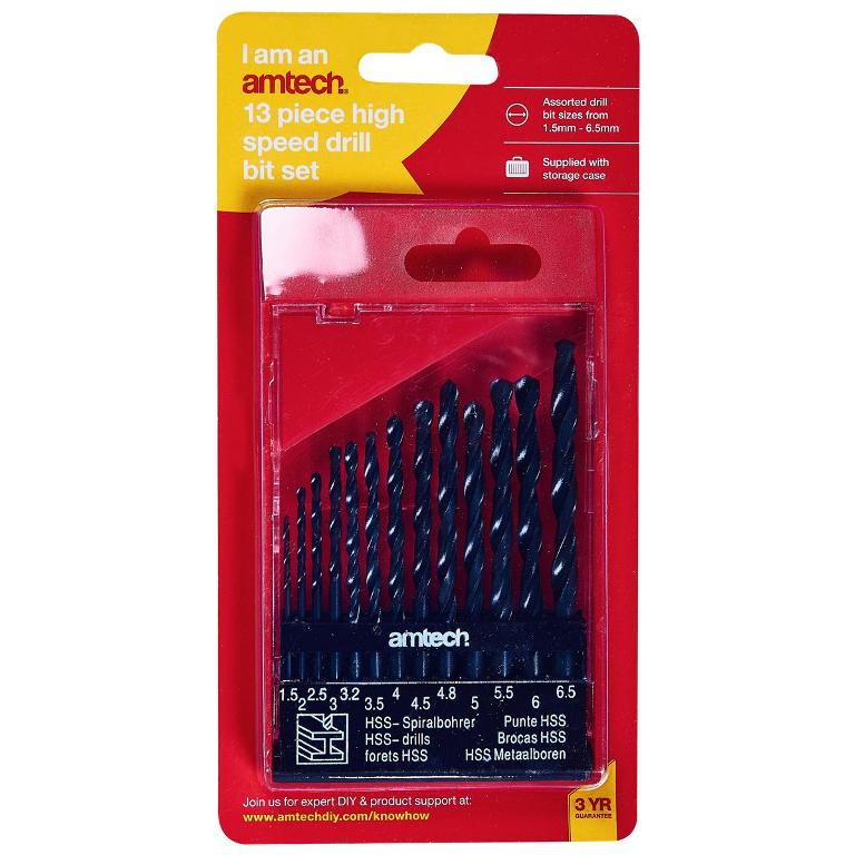 Amtech 13 Piece High Speed Drill Set Small - Click Image to Close