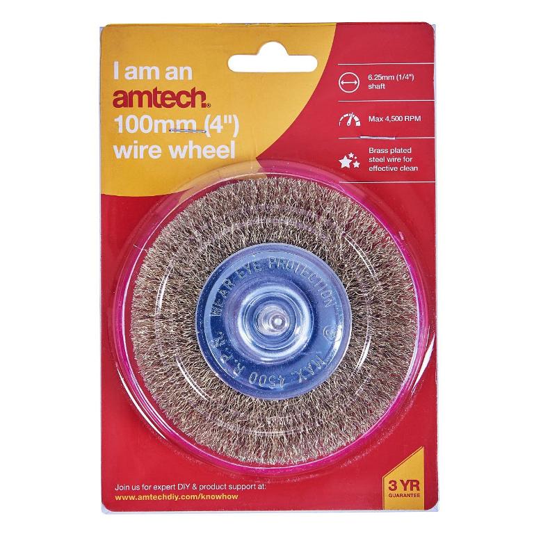 Amtech 4" Wire Wheel - Click Image to Close