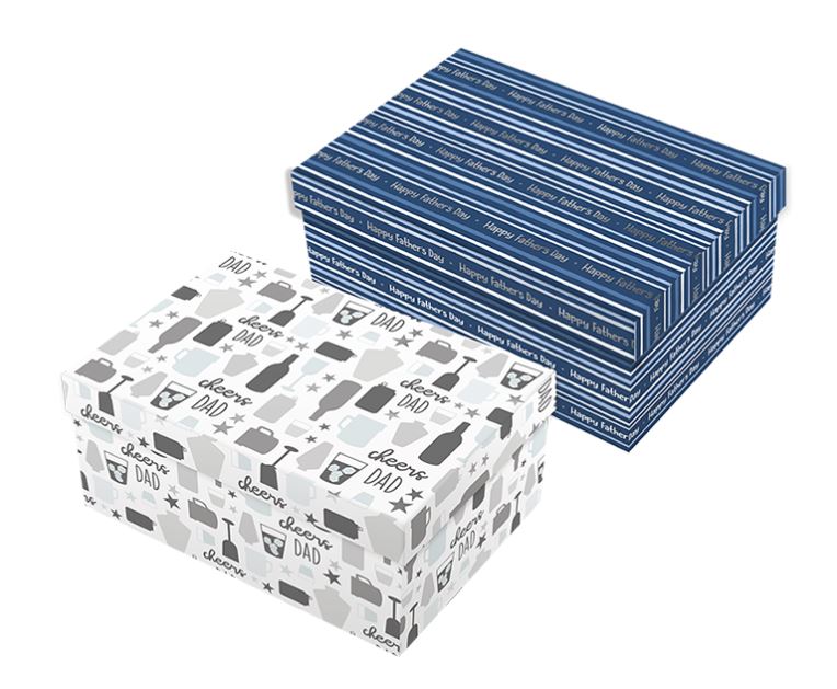 Fathers Day Rectangle Foil Gift Box 17.5cm X 12cm - Click Image to Close