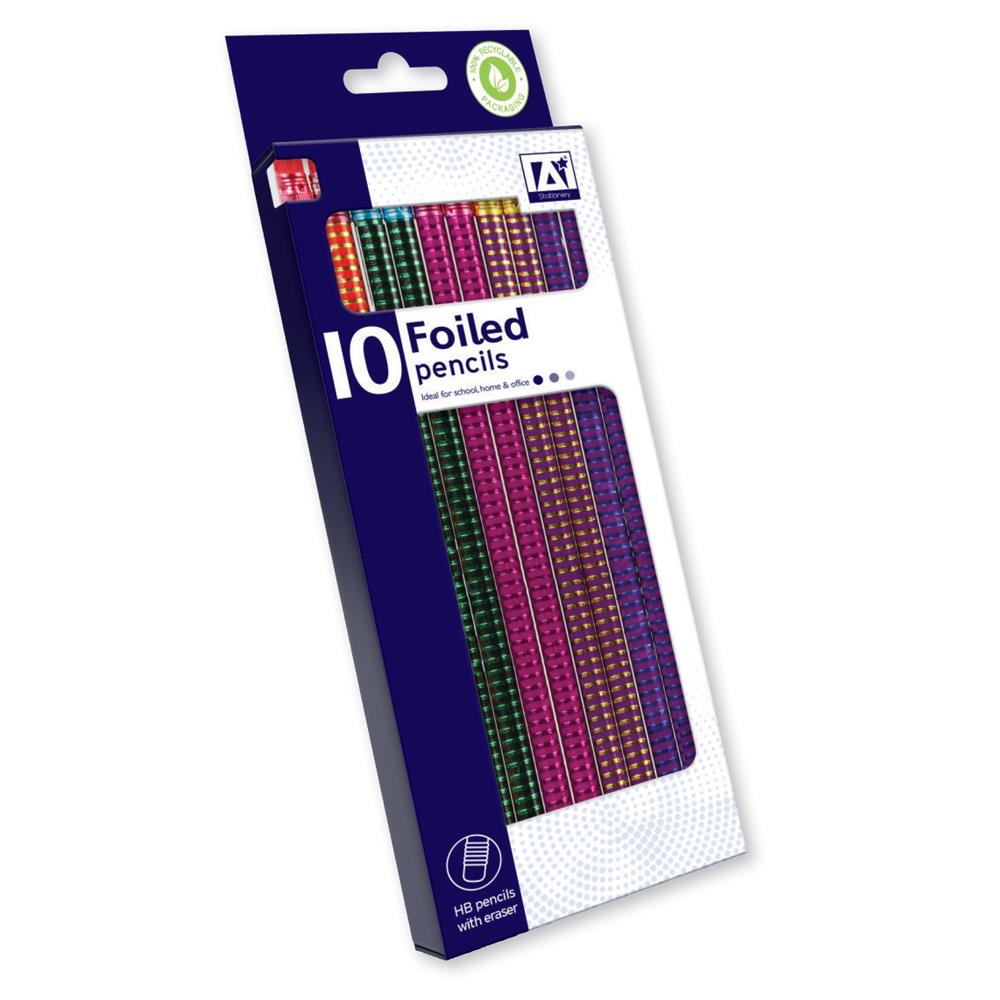 Stationery 8 Foiled Pencils - Click Image to Close
