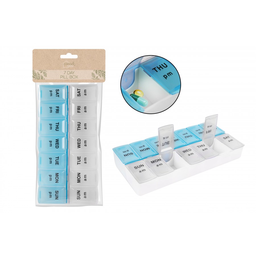 Travel Essentials 7 Day Pill Medication Storage Box - Click Image to Close