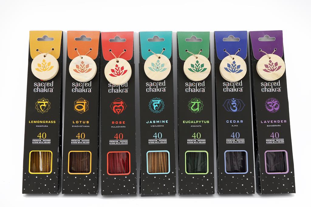 Sacred Chakra With Holder 30 Pack - Click Image to Close