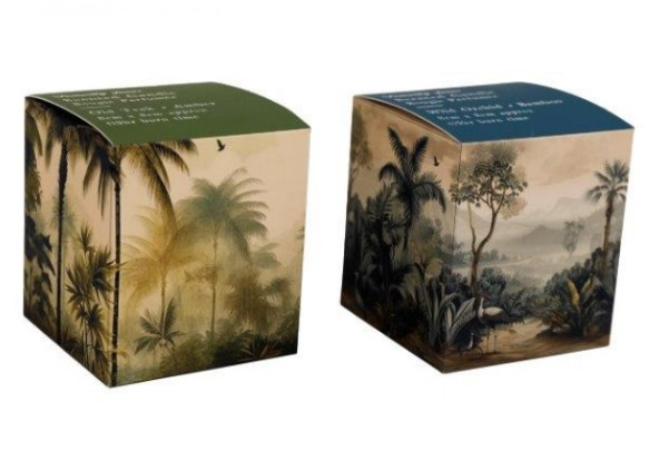 Sepia Palm Boxed Candle 7.5CM - Click Image to Close