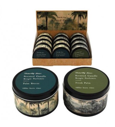 Sepia Palm Tin Candle 8 X 5CM - Click Image to Close