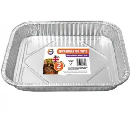 Rectangular Foil Trays (Approx 320mm x 260mm x 45mm) 2PC - Click Image to Close