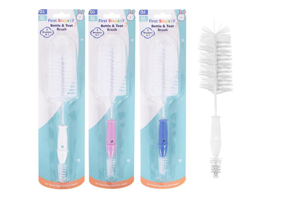 First Steps Bottle & Teat Brush ( Assorted Colours ) - Click Image to Close