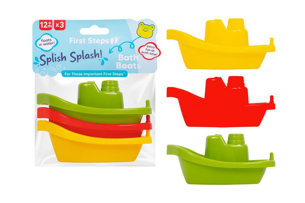 First Steps Bath Boats 10.5 x 5 x 3.5cm 3 Pack - Click Image to Close
