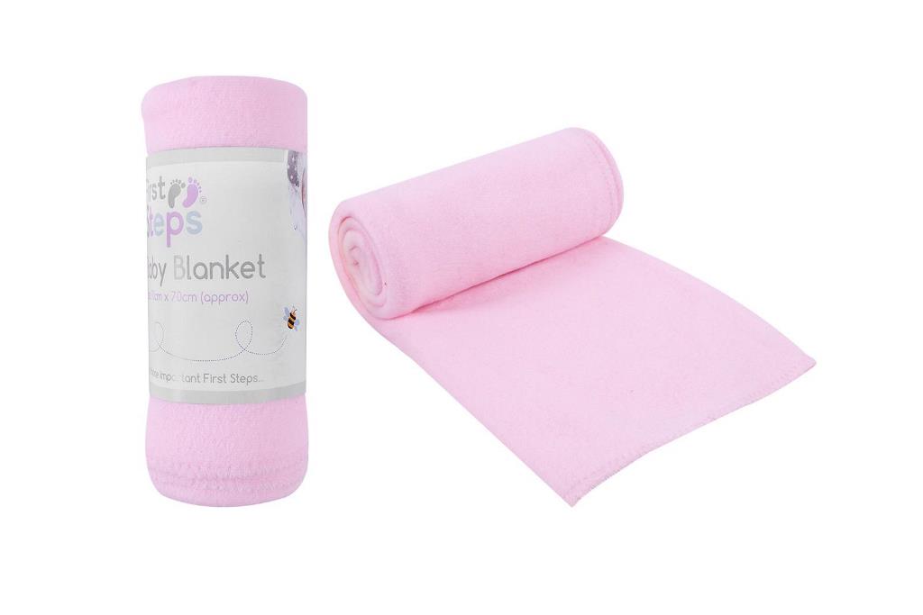 First Steps Baby Blanket Pink 70 x 70cm - Click Image to Close