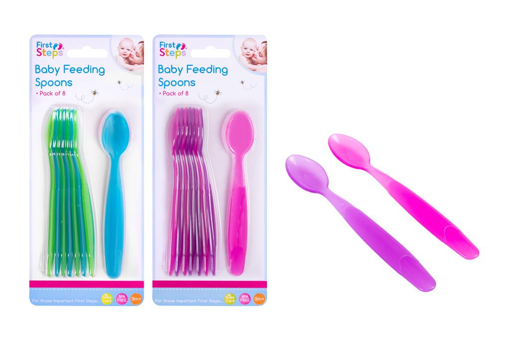 First Steps Feeding Spoons 8 Pack ( Assorted Colours ) - Click Image to Close
