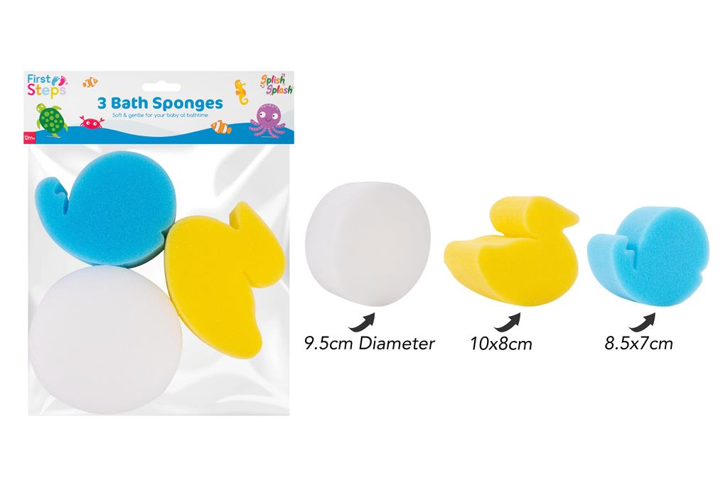 First Steps Bath Sponges 3 Pack - Click Image to Close