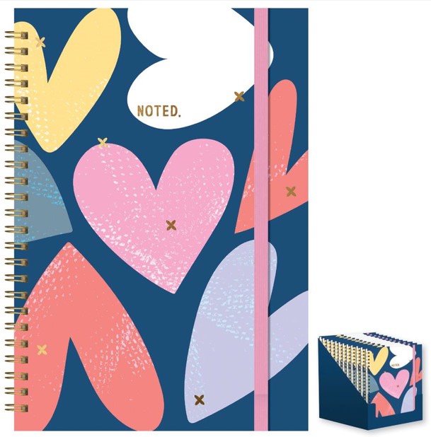 Stat A5 Wiro Notebook Cross My Heart - Click Image to Close