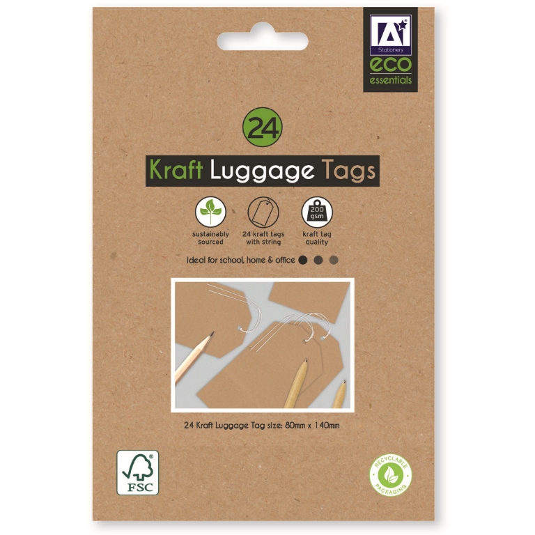 Eco Kraft Luggage Tags - Click Image to Close