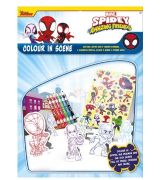 Spidey & Friends Colour In Scene - Click Image to Close