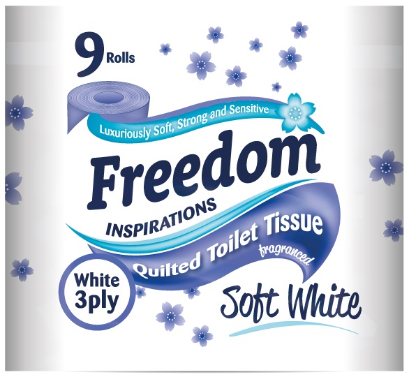 Freedom 3Ply Toilet Roll Soft White ( 9 Pack X 5 ) - Click Image to Close
