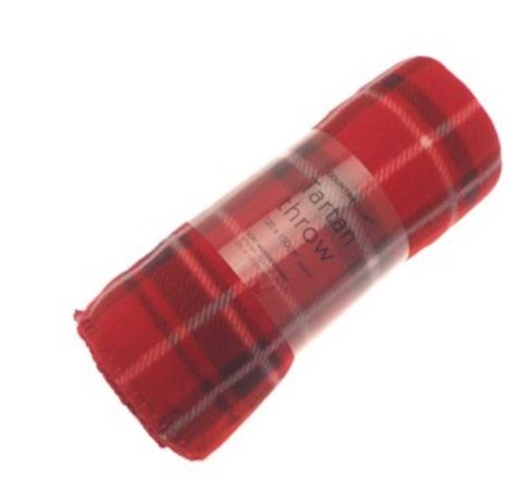 Tartan Red Fleece Throwover 120X150cm - Click Image to Close