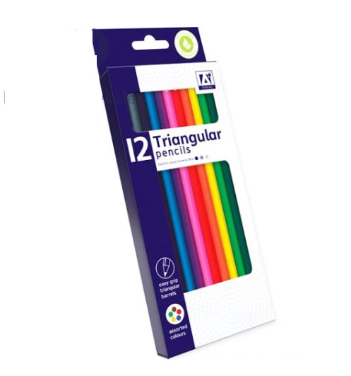 Stationery 12 Triangle Colouring Pencils - Click Image to Close