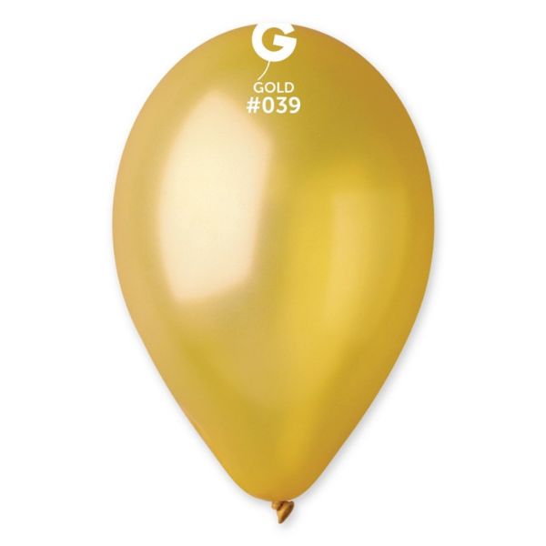 Gemar 13" Pack 50 Latex Balloons Metallic Gold #039 - Click Image to Close
