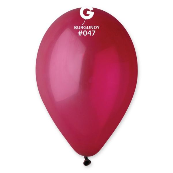 Gemar 13" Pack 50 Latex Balloons Burgundy #047 - Click Image to Close