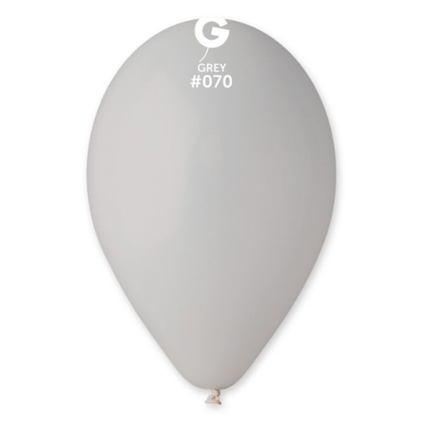 Gemar 13" Pack 50 Latex Balloons Grey #070 - Click Image to Close