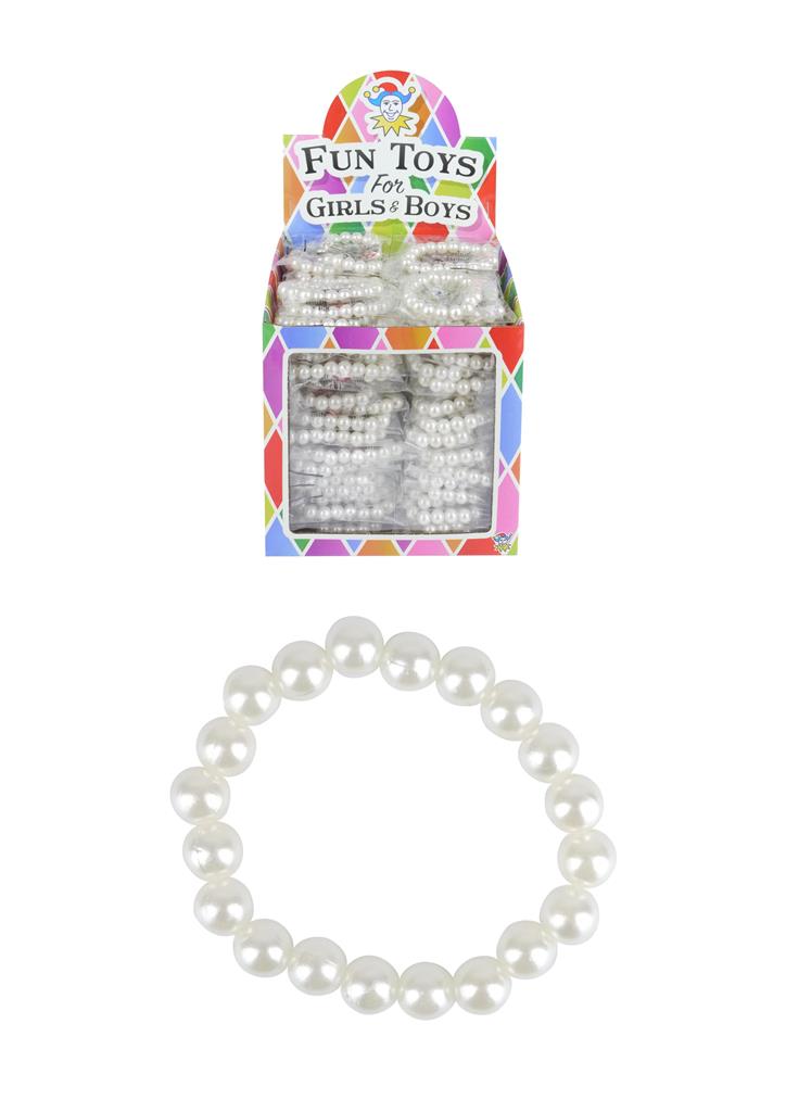 Plastic White Pearl Bracelets (14cm x 0.8cm) X 120PC - Click Image to Close