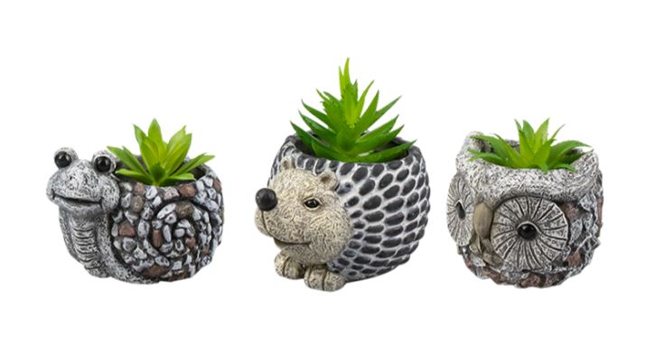 Artificial Plant In Animal Planter - Click Image to Close