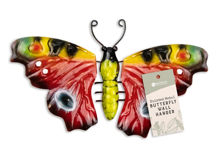 Painted Metal Butterfly Wall Hanger - Click Image to Close