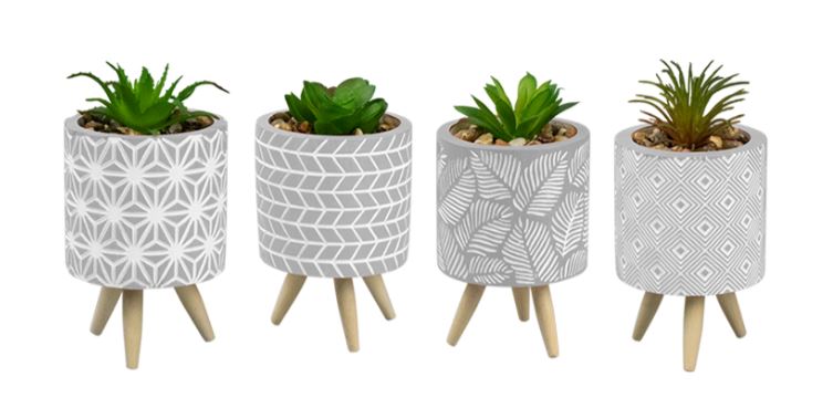 Artificial Plant In Pot On Stand - Click Image to Close