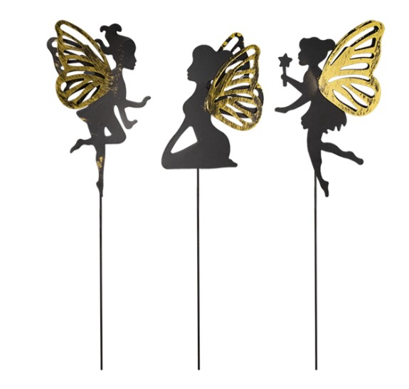 Fairy Silhouette Metal Garden Stake - Click Image to Close