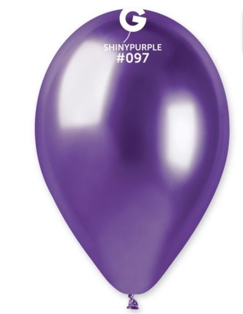 Gemar 13" Pack 25 Latex Balloons Shiny Purple #097 - Click Image to Close