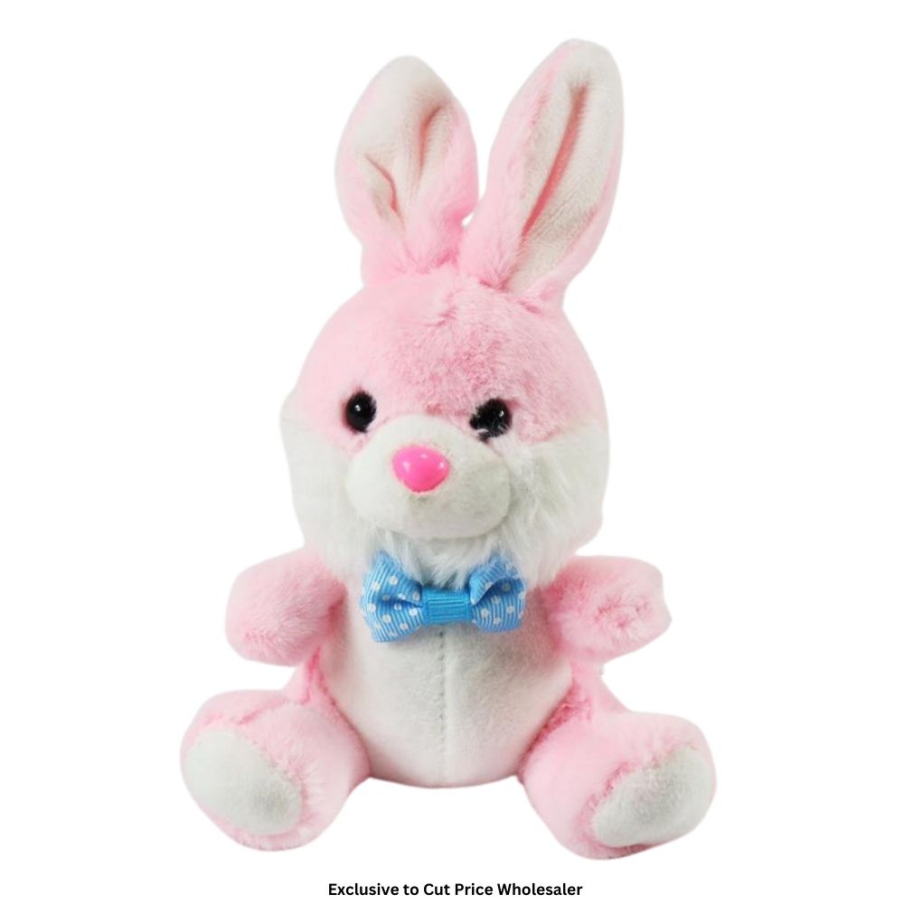 16cm Pink Plush Sitting Rabbit - Click Image to Close