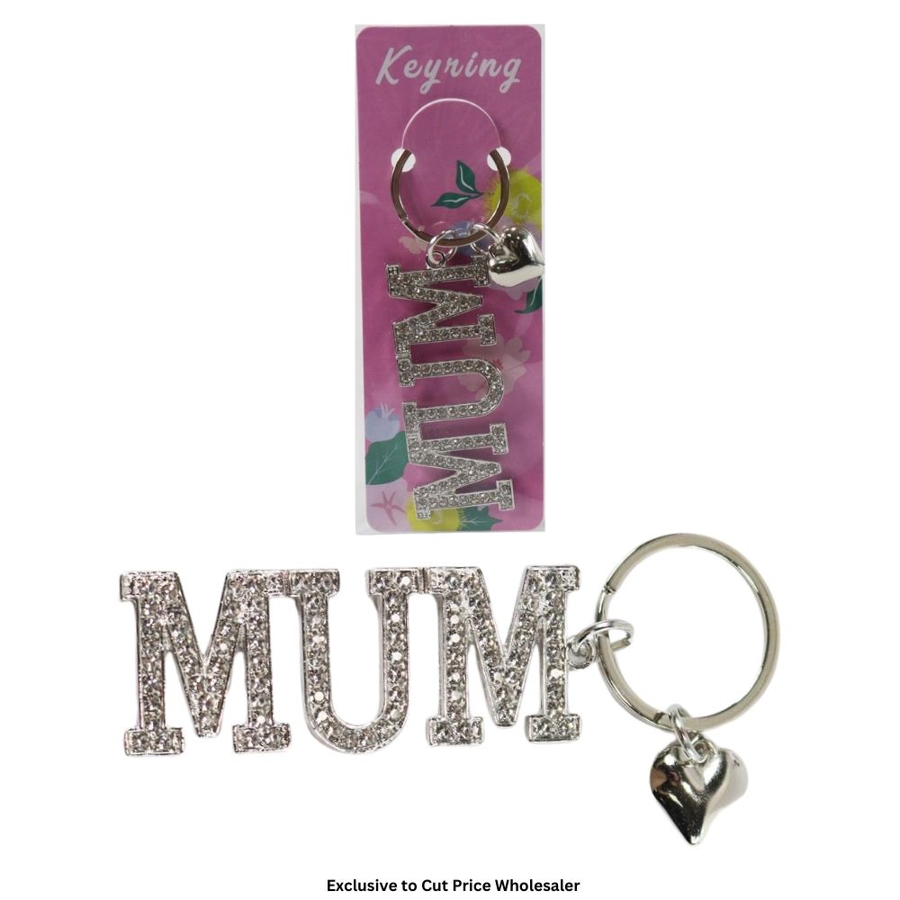 Mum Diamante Keyring - Click Image to Close