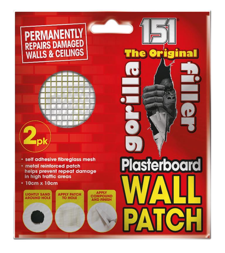 Plasterboard Wall Patch 10 X 10cm 2 Pack - Click Image to Close