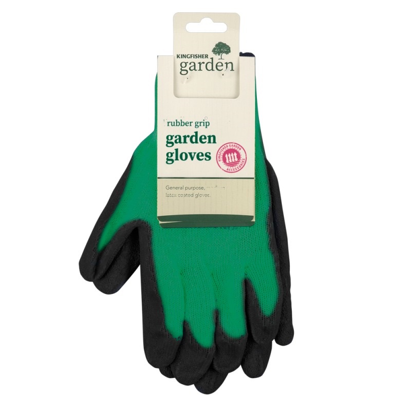 Gardening Medium Rubber Grip Garden Gloves - Click Image to Close