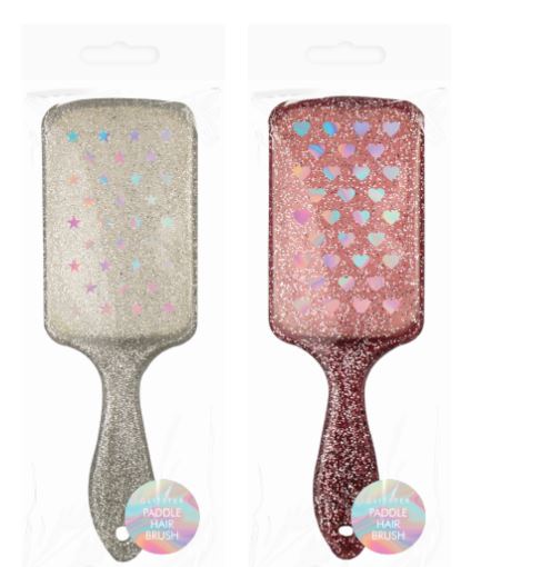 Glitter Paddle Hair Brush - Click Image to Close