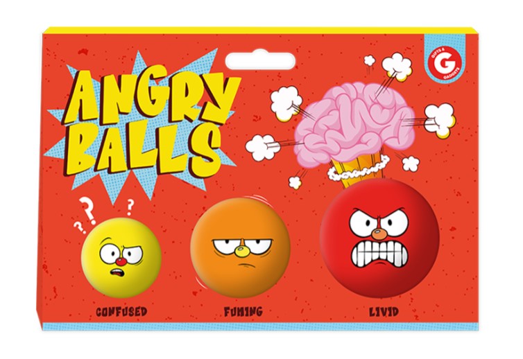 Angry Face Stress Balls Pack Of 3 - Click Image to Close