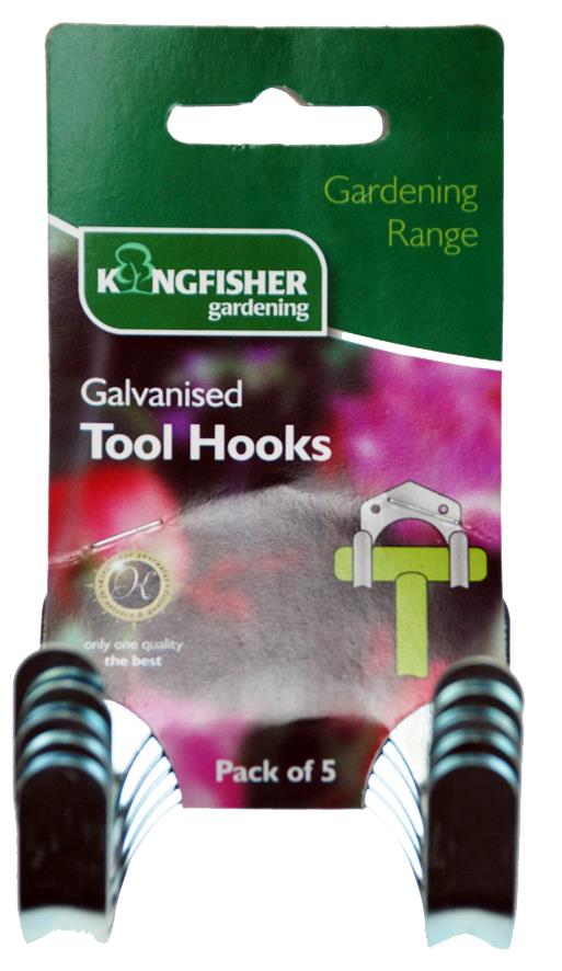 Garden Galvanised Tool Hooks 5 Pack - Click Image to Close