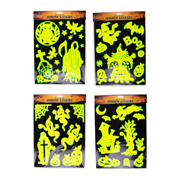 Glow In The Dark Halloween Window Stickers - Click Image to Close