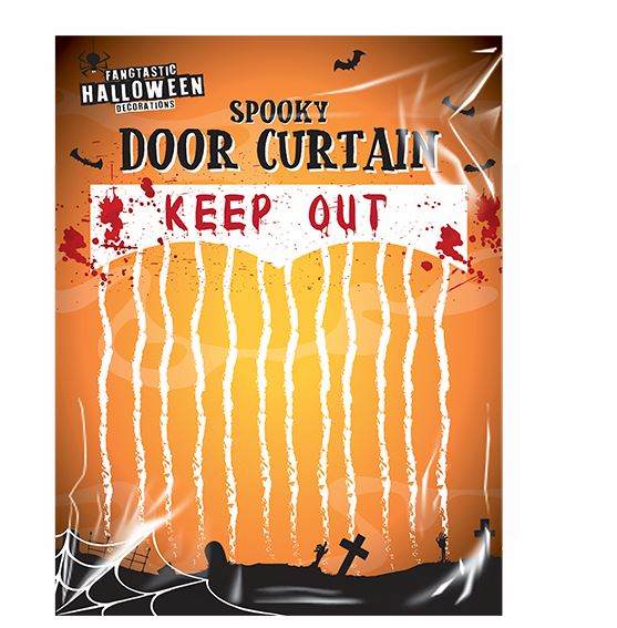 Halloween Keep Out Bloody Curtain - Click Image to Close