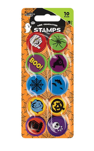 HALLOWEEN MINI CHARACTER STAMPS 10 PACK - Click Image to Close