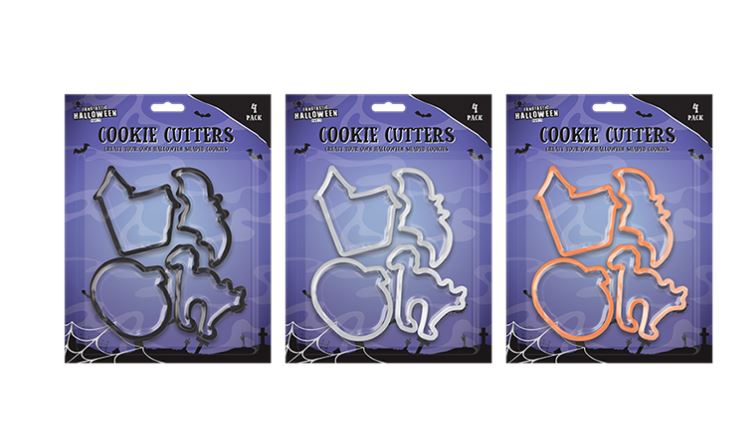Halloween Plastic Cookie Cutters 4 Pack - Click Image to Close