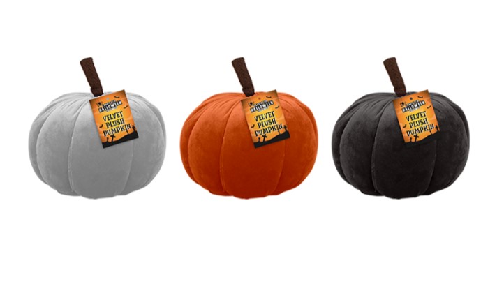 Halloween Velvet Plush Pumpkin 16cm - Click Image to Close