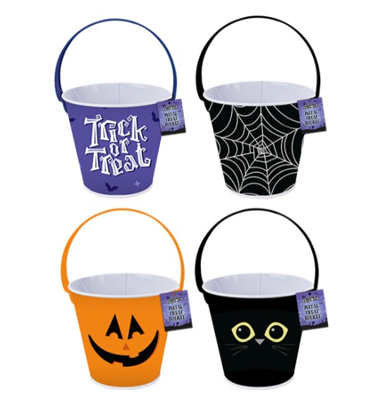 Halloween Metal Treat Bucket - Click Image to Close