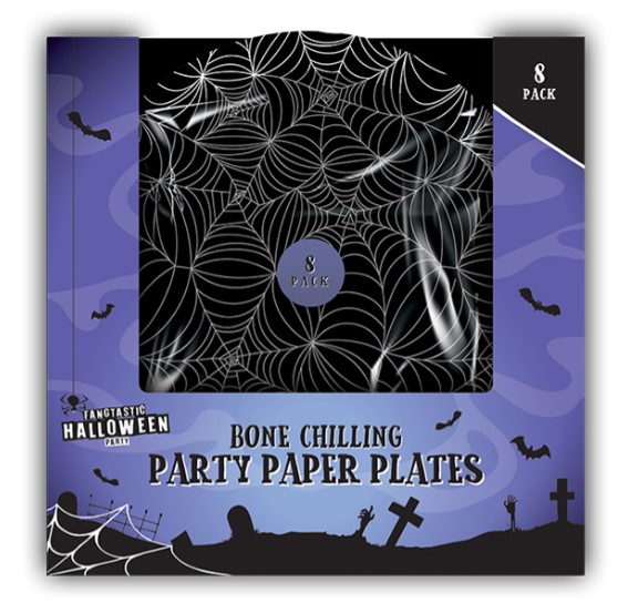 Halloween Paper Plates 22.5cm 8 Pack - Click Image to Close