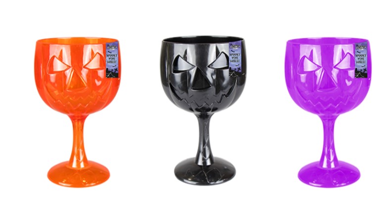 Halloween Spooky Halloween Plastic Wine Goblet - Click Image to Close