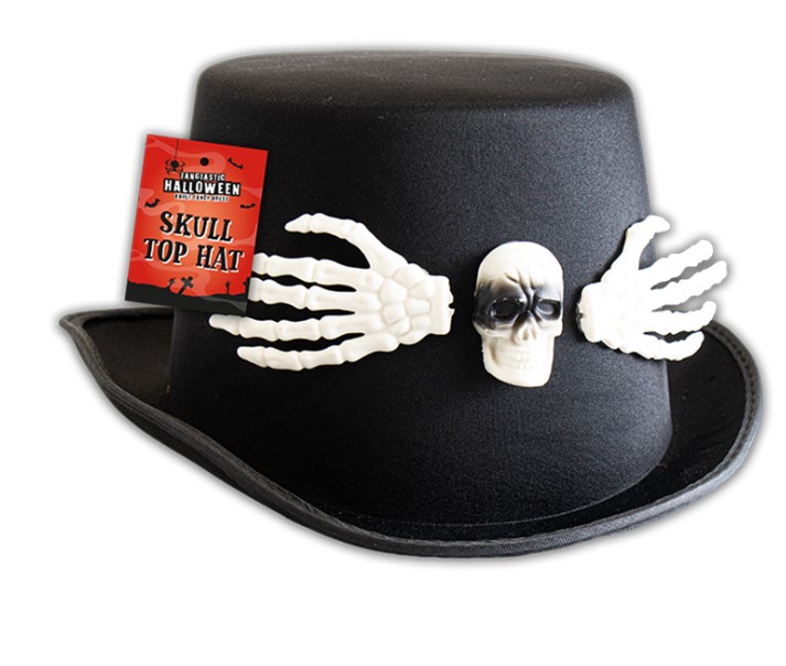 Halloween Adult's Skull Top Hatc - Click Image to Close
