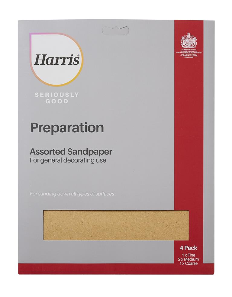 Harris Seriously Good Assorted Sandpaper 4 Pack - Click Image to Close