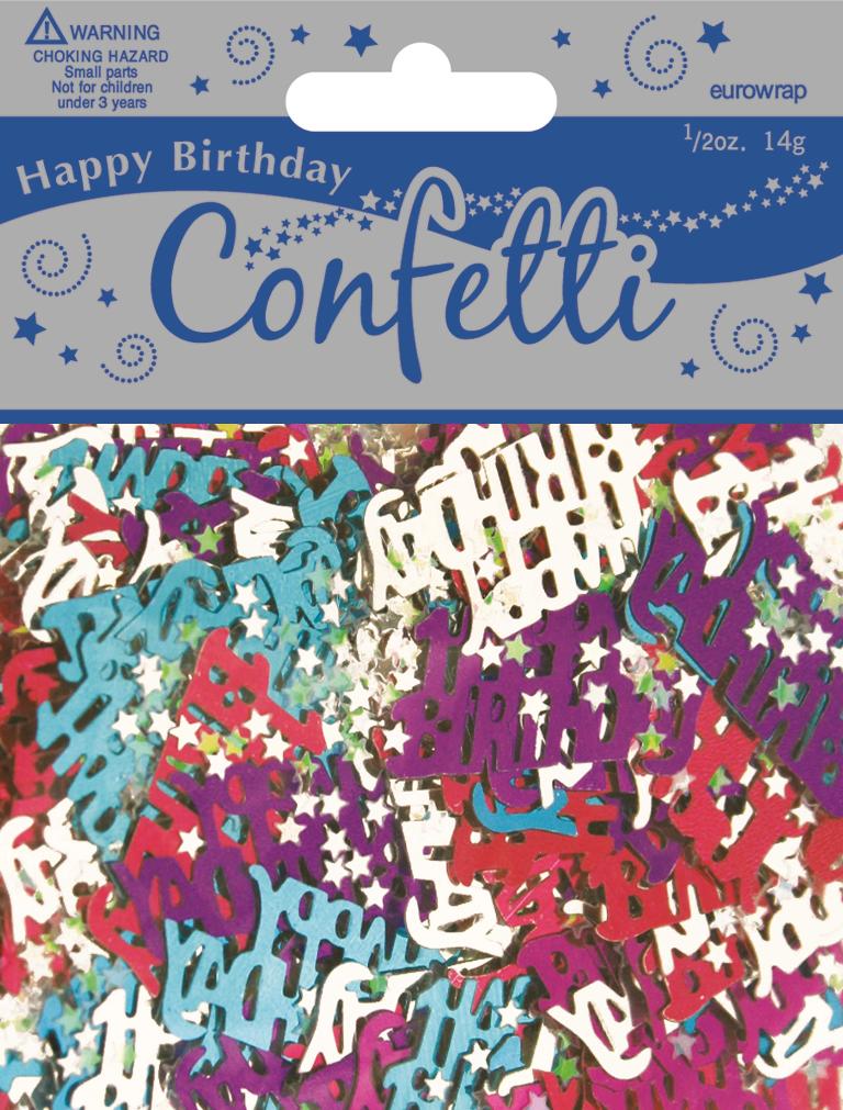 Metallic Happy Bday Colour Confetti ( Assorted ) - Click Image to Close