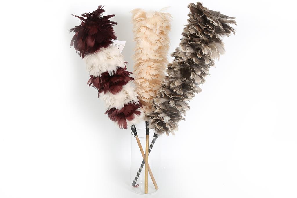 Natural Duster Bamboo Handle ( Assorted Colours ) - Click Image to Close